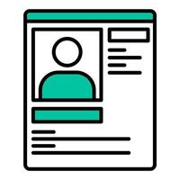 profile data icon, judge and court tools icon vector