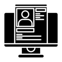 computer icon and database profile, judge and court tools icon vector