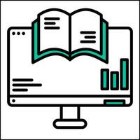 financial book and computer, bookkeeping and business icon vector