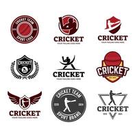 Set of Cricket Logo or football club sign Badge. vector