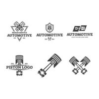 conjunto de automotor pistón taller logo diseño moderno Insignia estilo personalizado coche Servicio motor melodía arriba logo. vector