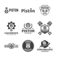 conjunto de automotor pistón taller logo diseño moderno Insignia estilo personalizado coche Servicio motor melodía arriba logo. vector