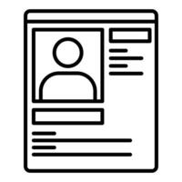 perfil datos icono, juez y Corte herramientas icono vector