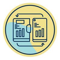 note synchronization icon on smartphone, bookkeeping and business icon vector