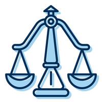 justice scale symbol icon, judge and court tools icon vector
