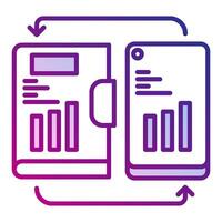 note synchronization icon on smartphone, bookkeeping and business icon vector