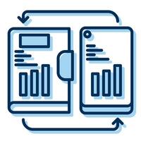 note synchronization icon on smartphone, bookkeeping and business icon vector