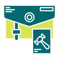 briefcase icon, judge and court tools icon vector