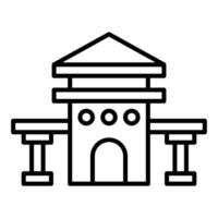 palacio de justicia icono, juez y Corte herramientas icono vector