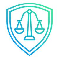 shield and scales of justice icon, judge and court tools icon vector