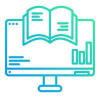 financial book and computer, bookkeeping and business icon vector