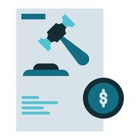 court fee icon, judge and court tools icon vector