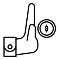 refuse bribe icon, judge and court tools icon vector