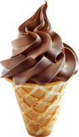 Chocolate Ice Cream Splashing in Cone. png