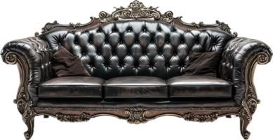 elegant wijnoogst sofa met getuft bekleding. png
