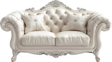 elegante Clásico sofá con copetudo tapicería. png