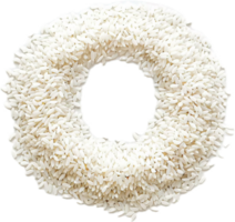 stapel van ongekookt wit rijst- granen. png