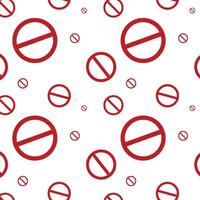 Red stop sign seamless pattern on white vector