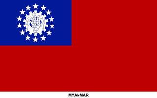 bandera de myanmar, myanmar nacional bandera vector