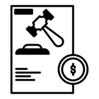 court fee icon, judge and court tools icon vector