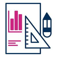 report icon and ruler, bookkeeping and business icon vector