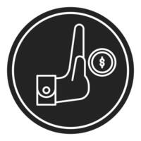 refuse bribe icon, judge and court tools icon vector