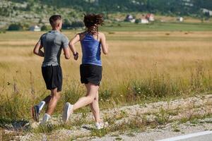 Dynamic Duo. Fitness-Ready Couple Embraces Confidence and Preparation for Upcoming Marathons photo