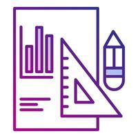 report icon and ruler, bookkeeping and business icon vector