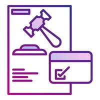 court schedule icon, judge and court tools icon vector