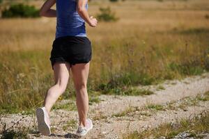 Solo Stride. Determined Athlete Woman Embarks on Fitness Journey for Marathon Preparation. photo