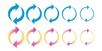 Arrow circular direction pointer. Color full circulation arrow style. Isolated object. vector