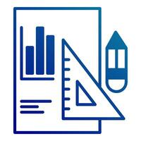report icon and ruler, bookkeeping and business icon vector