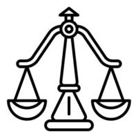 justice scale symbol icon, judge and court tools icon vector
