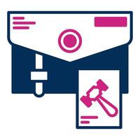 briefcase icon, judge and court tools icon vector