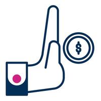 refuse bribe icon, judge and court tools icon vector