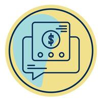 chat icon and financial report, bookkeeping and business icon vector