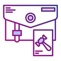 briefcase icon, judge and court tools icon vector