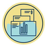 financial documents and data, bookkeeping and business icon vector