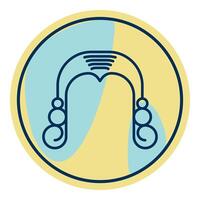 wig icon, judge and court tools icon vector