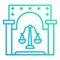 court room icon, judge and court tools icon vector