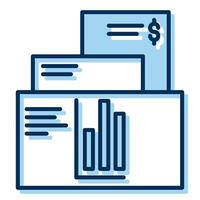 financial documents and data, bookkeeping and business icon vector