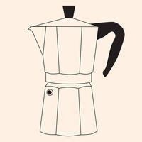 Black and White Drawing of a Geyzer Coffee Pot vector