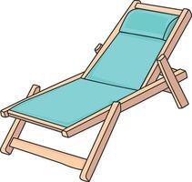 beach lounger with black outline without background vector