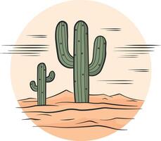 cactus in the desert drawing without background vector