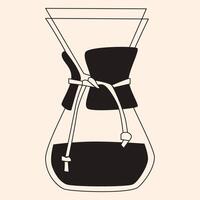Black and White Coffee Pot With Handle vector