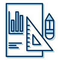 report icon and ruler, bookkeeping and business icon vector