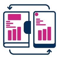 note synchronization icon on smartphone, bookkeeping and business icon vector