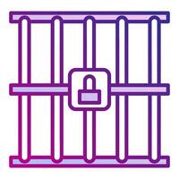 prison bars icon, judge and court tools icon vector