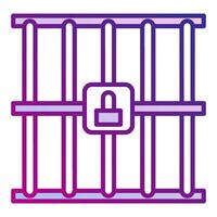 prison bars icon, judge and court tools icon vector