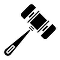 court hammer icon, judge and court tools icon vector